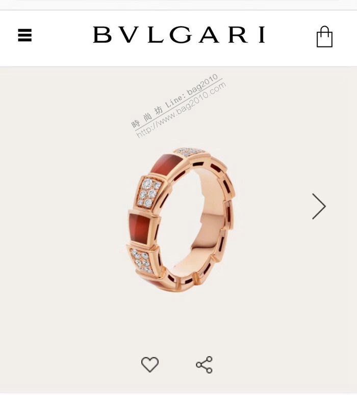 Bvlgari飾品 寶格麗蛇系列 寬版蛇戒指 進口s925純銀材質  zgbq3044